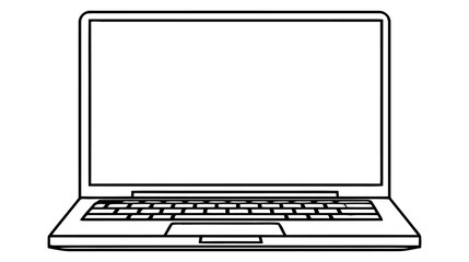 Poster - Laptop vector icon, logo, mockup isolated on white background.