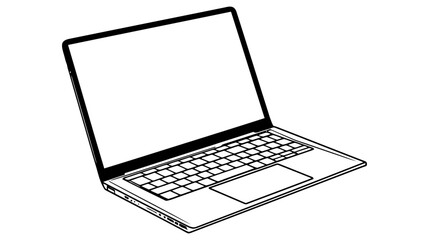 Poster - Laptop vector icon, logo, mockup isolated on white background.