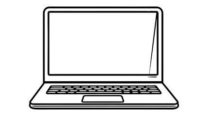 Poster - Laptop vector icon, logo, mockup isolated on white background.