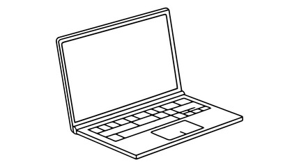 Poster - Laptop vector icon, logo, mockup isolated on white background.