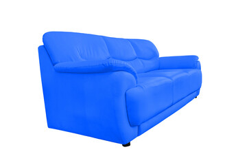 Canvas Print - Blue leather sofa.