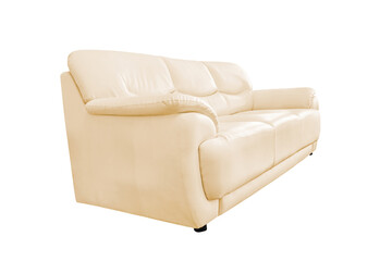 Wall Mural - Cream leather sofa.