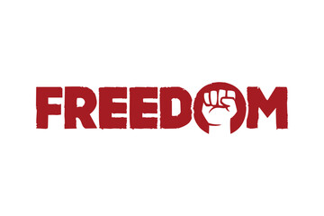  Typography of FREEDOM word concept. Very suitable in various business purposes, also for icon, symbol and many more.
