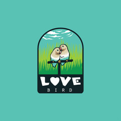 Wall Mural - love bird couple logo