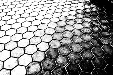 black and white hexagon silhouette texture background