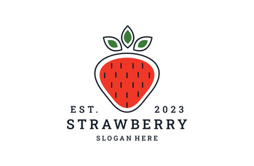 strawberry logo vector icon illustration hipster vintage retro .