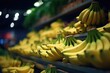 Bananas in a grocery store in a close-up shot, macro shot -  made with Generative AI tools