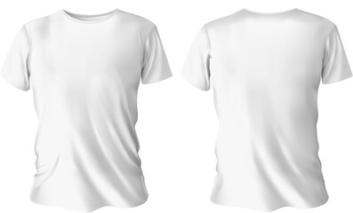 3d realistic editable basic tshirt merch template vector design unisex front and back