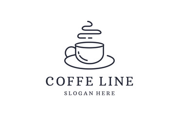 Coffe Logo, Coffe Shop, Coffee Premium and Coffee Logo Vector Inspiration line style .