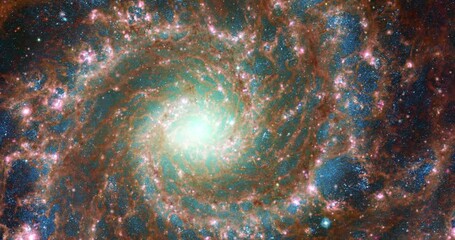 Wall Mural - Fly towards the heart of the Phantom Galaxy in the constellation of Pisces. Zooming into the heart of the Phantom Galaxy.