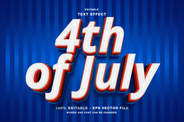 Wall Mural - 4th of July Independence Day 3D Editable Text Effect