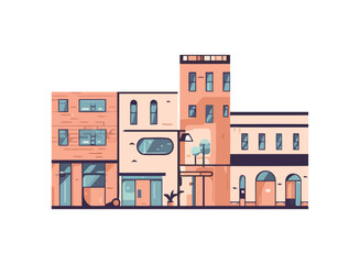 Sticker - Modern cityscape, vector architecture design