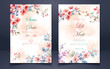 © Pixel Park - Wedding invitation card. Floral decoration template set. Beautiful floral wreath wedding invitation card template. wedding invitation card design