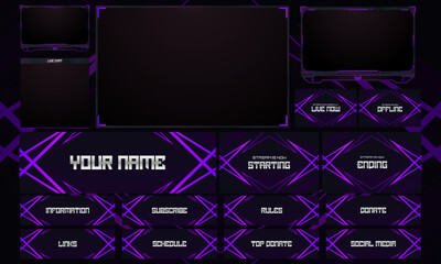 Wall Mural - Twitch Overlay Live Stream template set