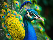 A Peacock In Nature With A Shallow Depth Of Field | Generative AI