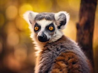Wall Mural - A Lemur in Nature with a Shallow Depth of Field | Generative AI