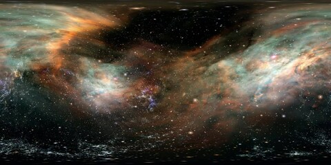 360 vr space 3004: virtual reality video flying through star fields in space (loop).