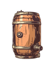 Canvas Print - Craft brewery icon on old fashioned wooden keg