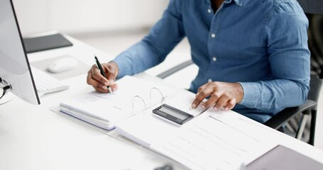 Wall Mural - African American Accountant Doing Accounting