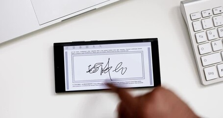 Wall Mural - Digital Signature On Contract Document Online