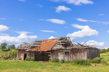 Wall Mural - Old ruined barn in the countryside