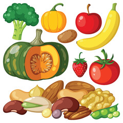 Poster - Set of fruit and vegetable