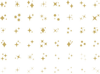Wall Mural - シンプルな星・キラキラのアイコンセット　　simple shining icon set