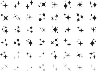 Wall Mural - シンプルな星・キラキラのアイコンセット　　simple shining icon set
