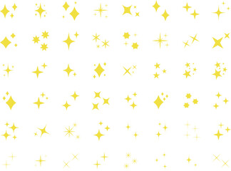 Wall Mural - シンプルな星・キラキラのアイコンセット　　simple shining icon set