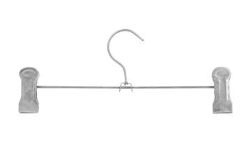 metal clothes hanger, empty clothes hanger isolated from background