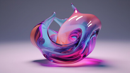 Wall Mural - colored glass shape,object, 3d render