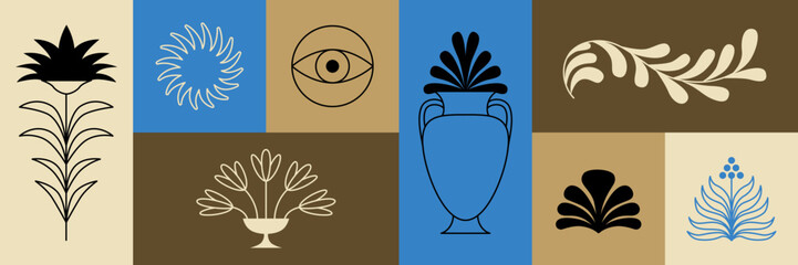 Aufkleber - Vector illustration in simple linear  style - logo design template and graphic element for posters, prints, posts for social media