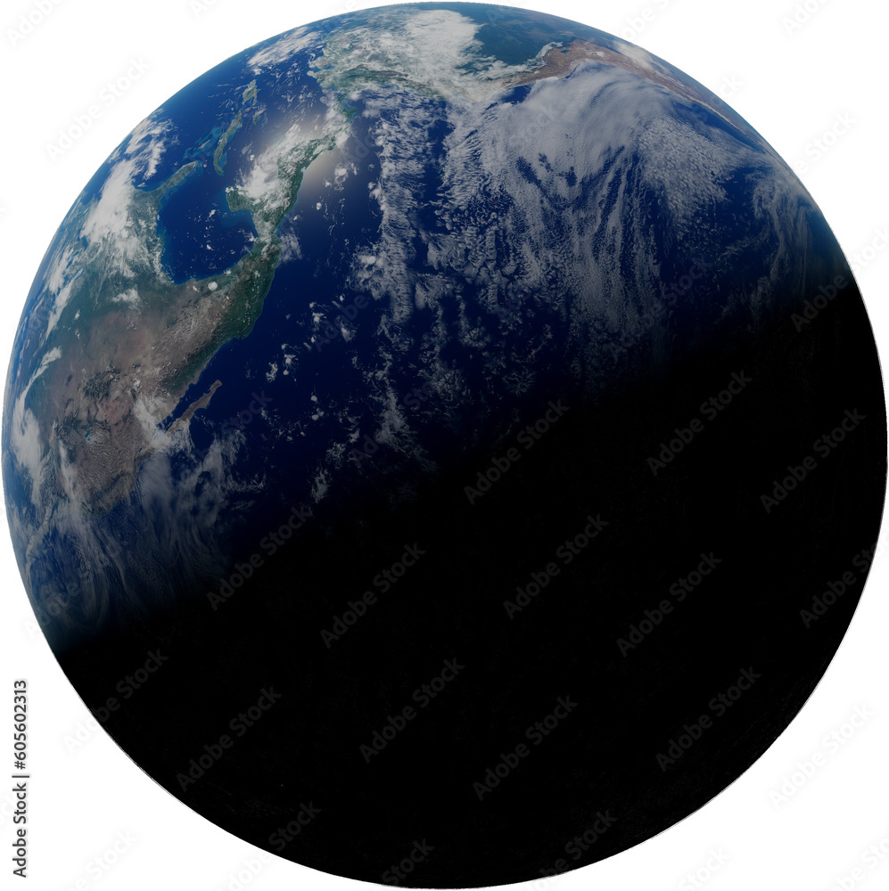 Planet earth in solar system starry sky in space, Earth isolated on transparent background