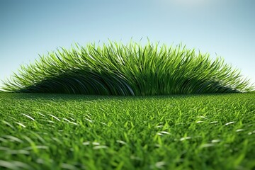Poster - A picture of an isolated greenfield.Generative AI