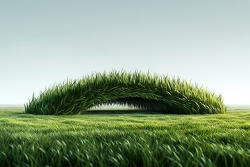Poster - A picture of an isolated greenfield.Generative AI