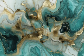 Aufkleber - Liquid marble art. Generate Ai