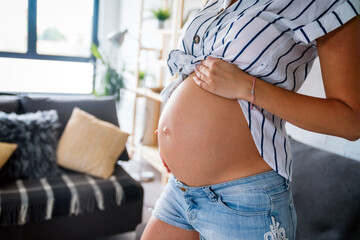 Wall Mural - Beauty Pregnant Woman. Pregnant Belly. Beautiful Pregnant Woman Expecting Baby. Maternity concept.