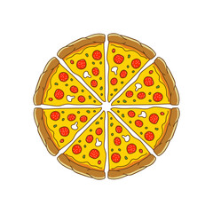 A Circular Delights Pizza Slice Illustration