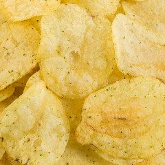 Wall Mural - Prepared potato chips snack closeup view