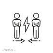 © Yurii - conflict between people icon, tension in community, disagreement or quarrel, divorce family, thin line symbol - editable stroke vector illustration