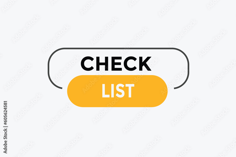 Checlist Button Check list button web banner templates. Vector Illustration Stock ...