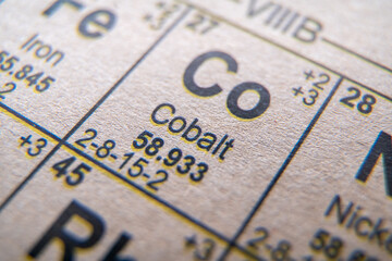 Wall Mural - Cobalt on periodic table of the elements.