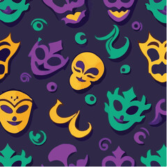 cute simple mardi gras pattern, cartoon, minimal, decorate blankets, carpets, for kids, theme print design
