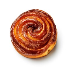 Cinnamon bun isolated on white background Generative AI