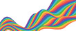 June is Pride month. Rainbow wave shape color background. Trendy backdrop for banner, poster, flyer, website