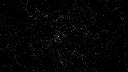 Poster - Abstract of white sparkling dots glowing on black background