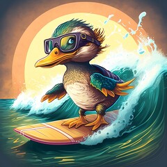 Canvas Print - duck in the water