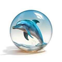 Wall Mural - dolphin isolated on white