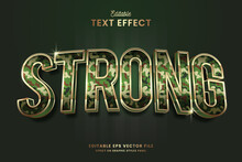Decorative Green Camouflage Editable Text Effect Vector Design
