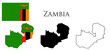 Zambia Flag and map illustration vector